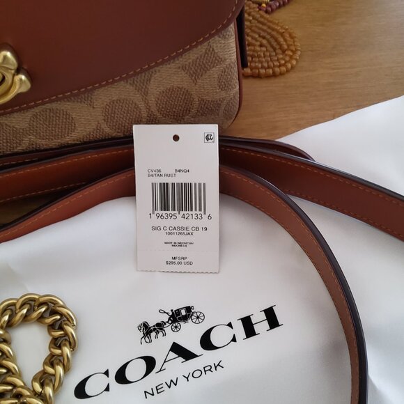 New Coach Cassie 19 in Signature Tan and Rust CV436 - Picture 2 of 10